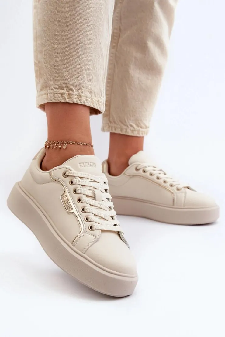 Damskie Big Star Shoes Sneakersy Damskie Big Star NN274334 Memory Foam System Beżowe