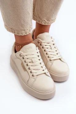 Damskie Big Star Shoes Sneakersy Damskie Big Star NN274334 Memory Foam System Beżowe