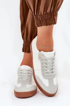 Damskie Big Star Shoes Sneakersy Damskie Big Star RR274371 Biało-Szare