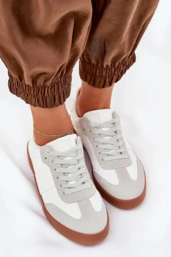 Damskie Big Star Shoes Sneakersy Damskie Big Star RR274371 Biało-Szare