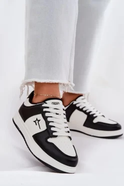 Best Big Star Shoes Sneakersy Damskie Big Star RR274A240 HI-POLY SYSTEM Biało-Czarne