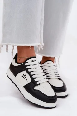 Best Big Star Shoes Sneakersy Damskie Big Star RR274A240 HI-POLY SYSTEM Biało-Czarne