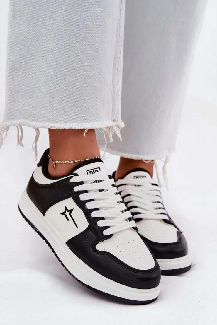 Best Big Star Shoes Sneakersy Damskie Big Star RR274A240 HI-POLY SYSTEM Biało-Czarne