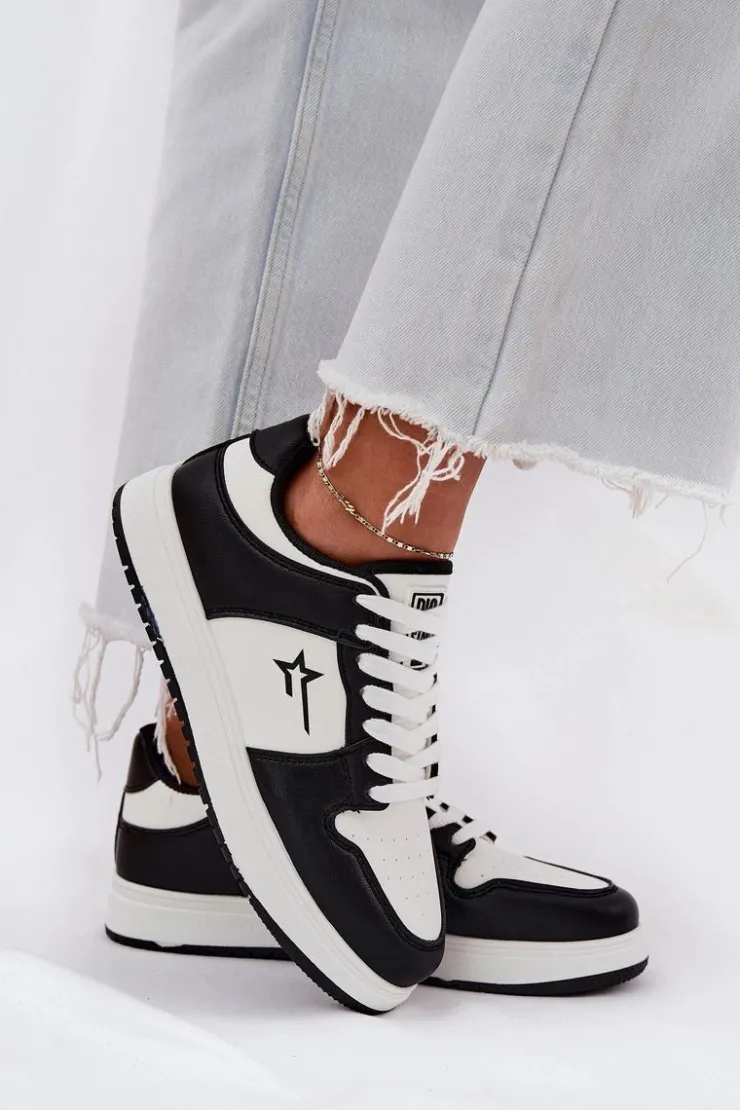 Best Big Star Shoes Sneakersy Damskie Big Star RR274A240 HI-POLY SYSTEM Biało-Czarne