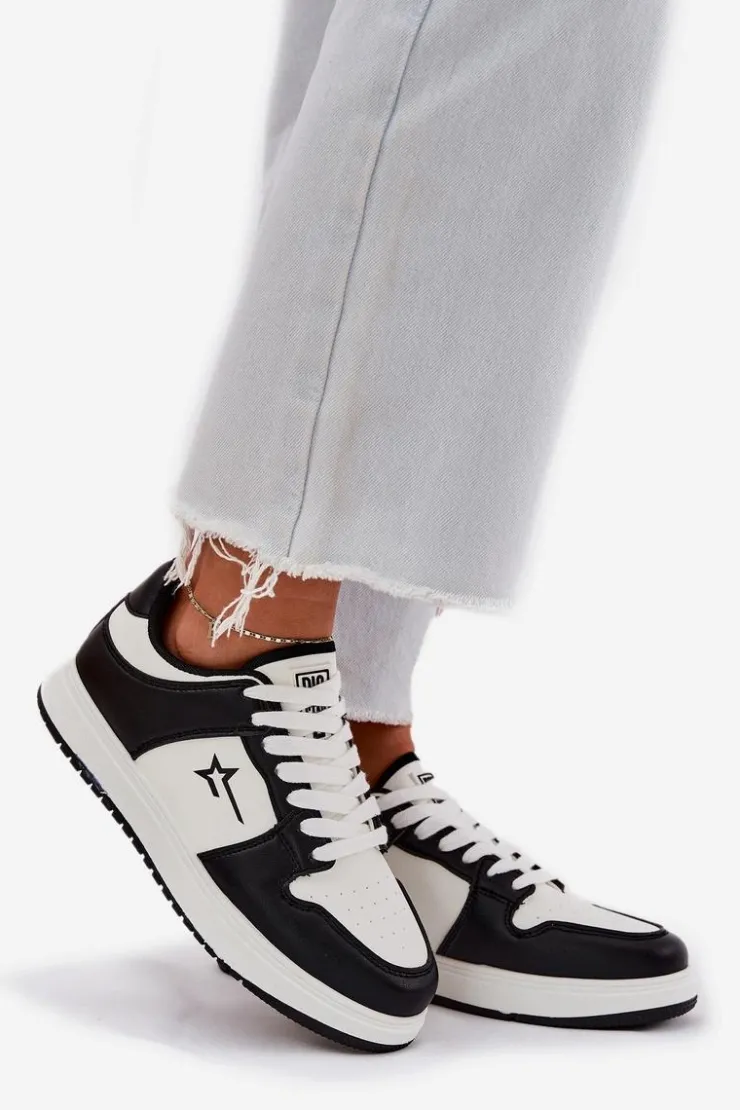 Best Big Star Shoes Sneakersy Damskie Big Star RR274A240 HI-POLY SYSTEM Biało-Czarne