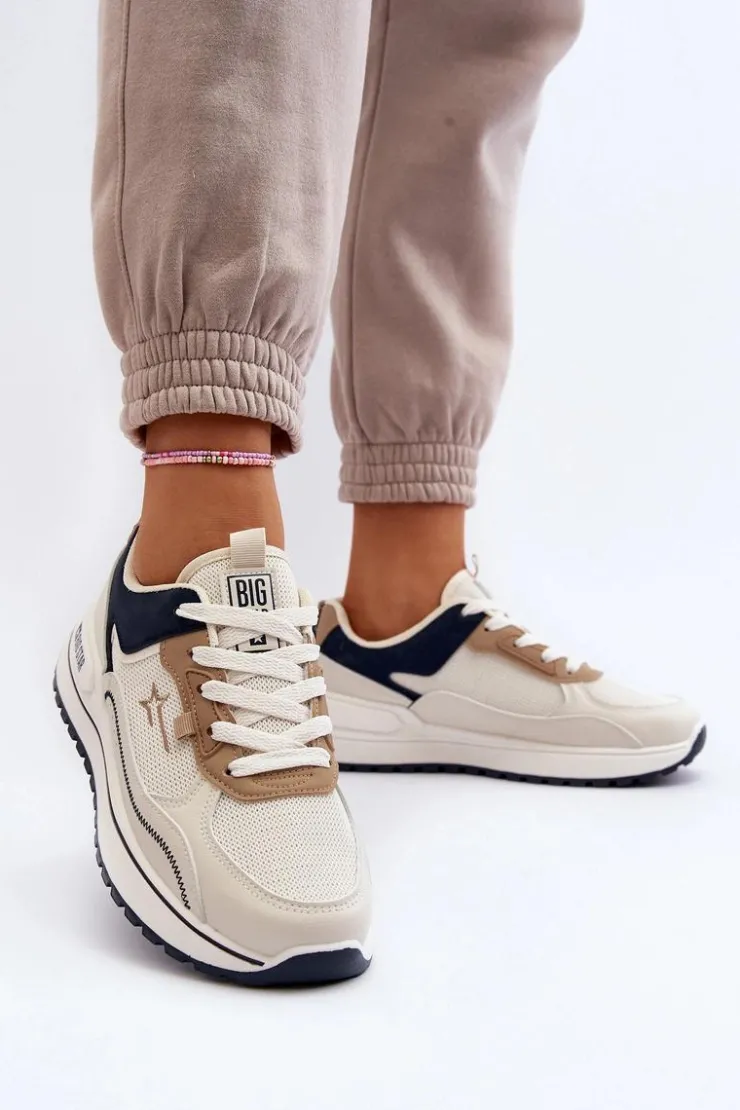 Outlet Big Star Shoes Sneakersy Damskie Big Star NN274A092 Beżowe