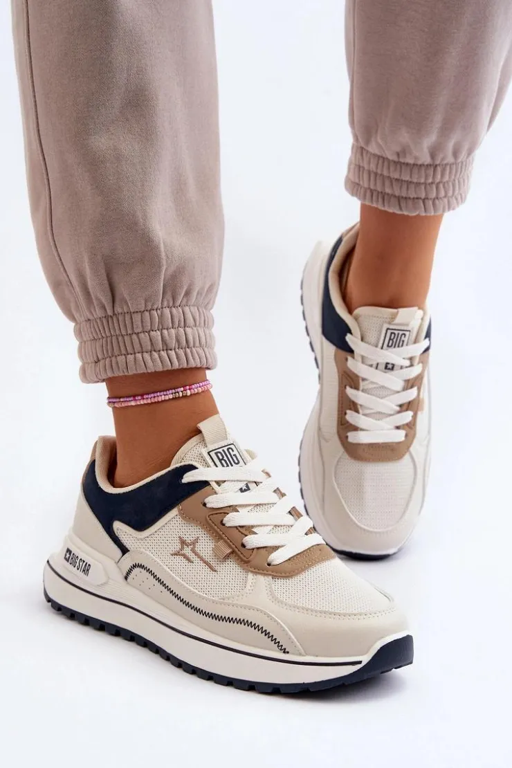Outlet Big Star Shoes Sneakersy Damskie Big Star NN274A092 Beżowe