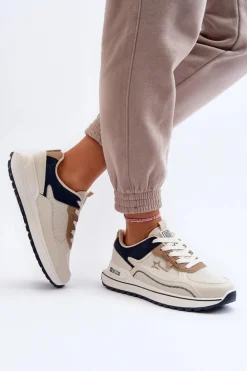 Outlet Big Star Shoes Sneakersy Damskie Big Star NN274A092 Beżowe