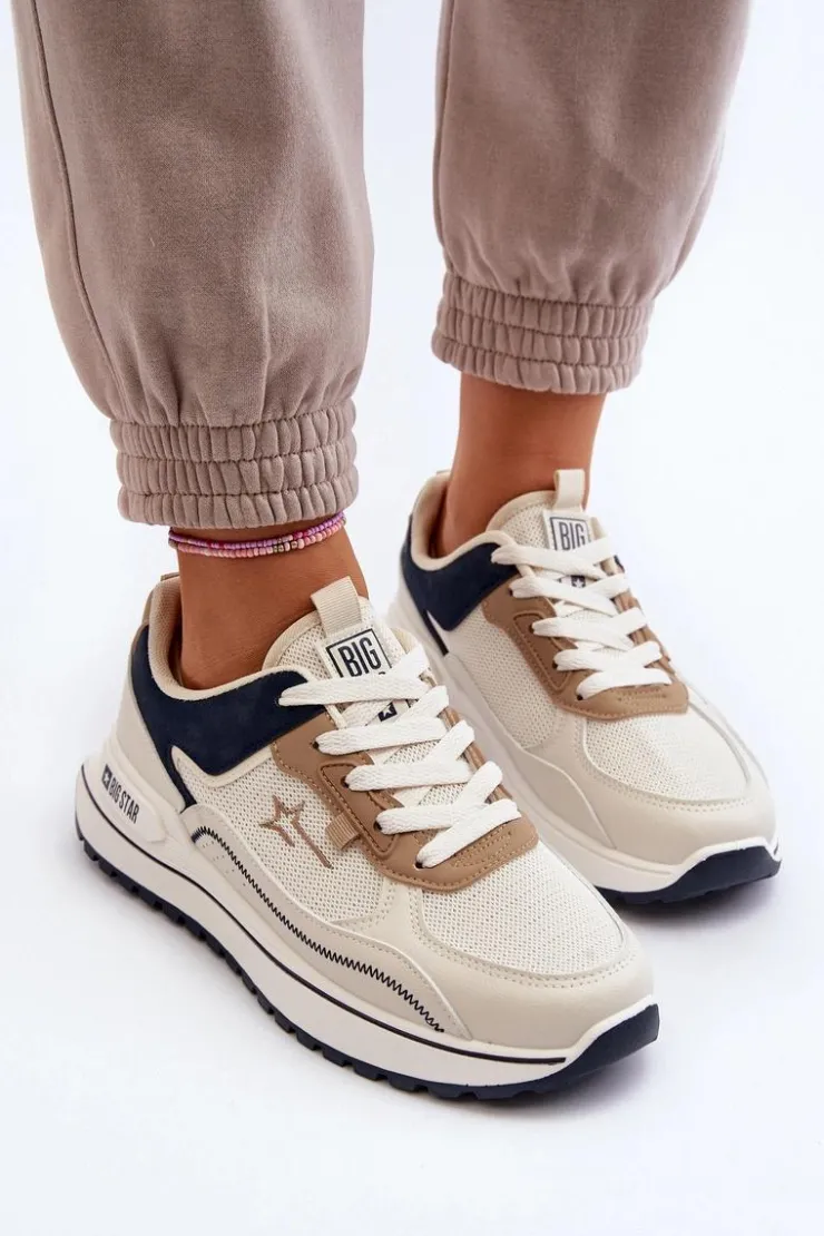 Outlet Big Star Shoes Sneakersy Damskie Big Star NN274A092 Beżowe