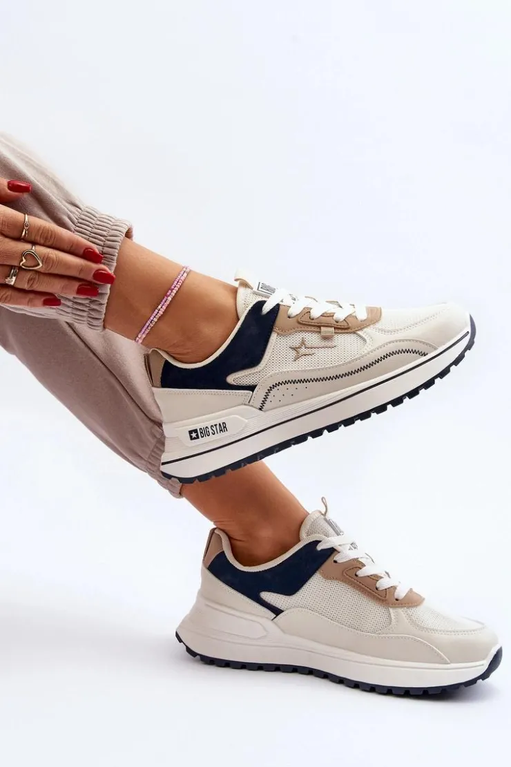 Outlet Big Star Shoes Sneakersy Damskie Big Star NN274A092 Beżowe