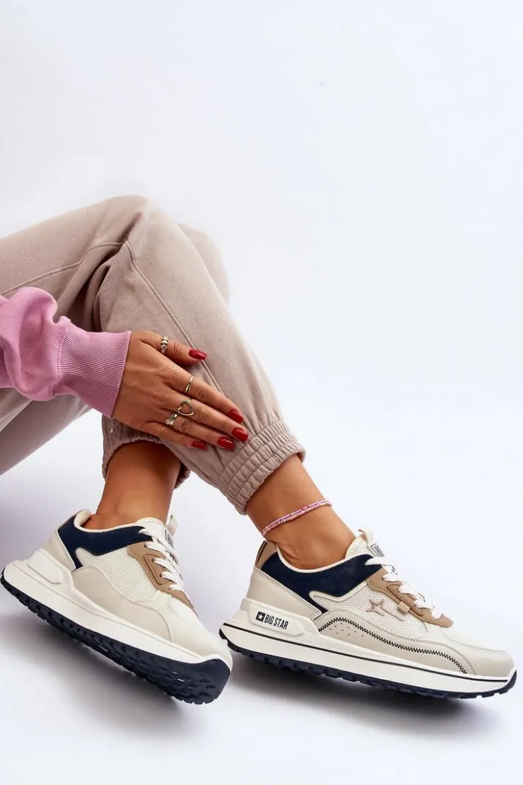 Outlet Big Star Shoes Sneakersy Damskie Big Star NN274A092 Beżowe