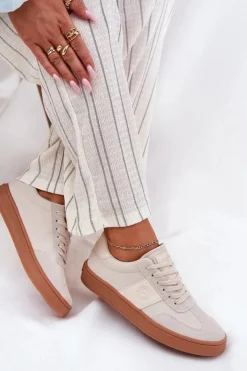 Big Star Shoes Buty Sportowe Big Star|Sneakersy Damskie*Sneakersy Damskie Big Star RR274806 Beżowe