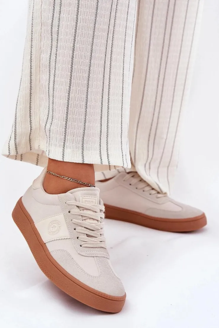 Big Star Shoes Buty Sportowe Big Star|Sneakersy Damskie*Sneakersy Damskie Big Star RR274806 Beżowe