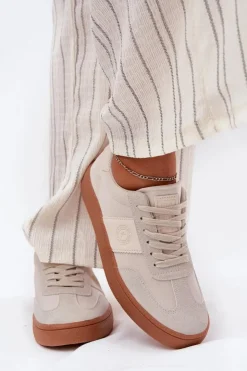 Big Star Shoes Buty Sportowe Big Star|Sneakersy Damskie*Sneakersy Damskie Big Star RR274806 Beżowe