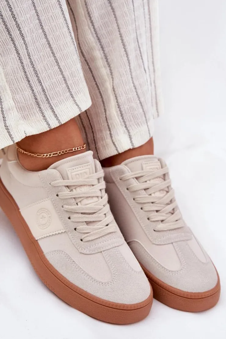 Big Star Shoes Buty Sportowe Big Star|Sneakersy Damskie*Sneakersy Damskie Big Star RR274806 Beżowe