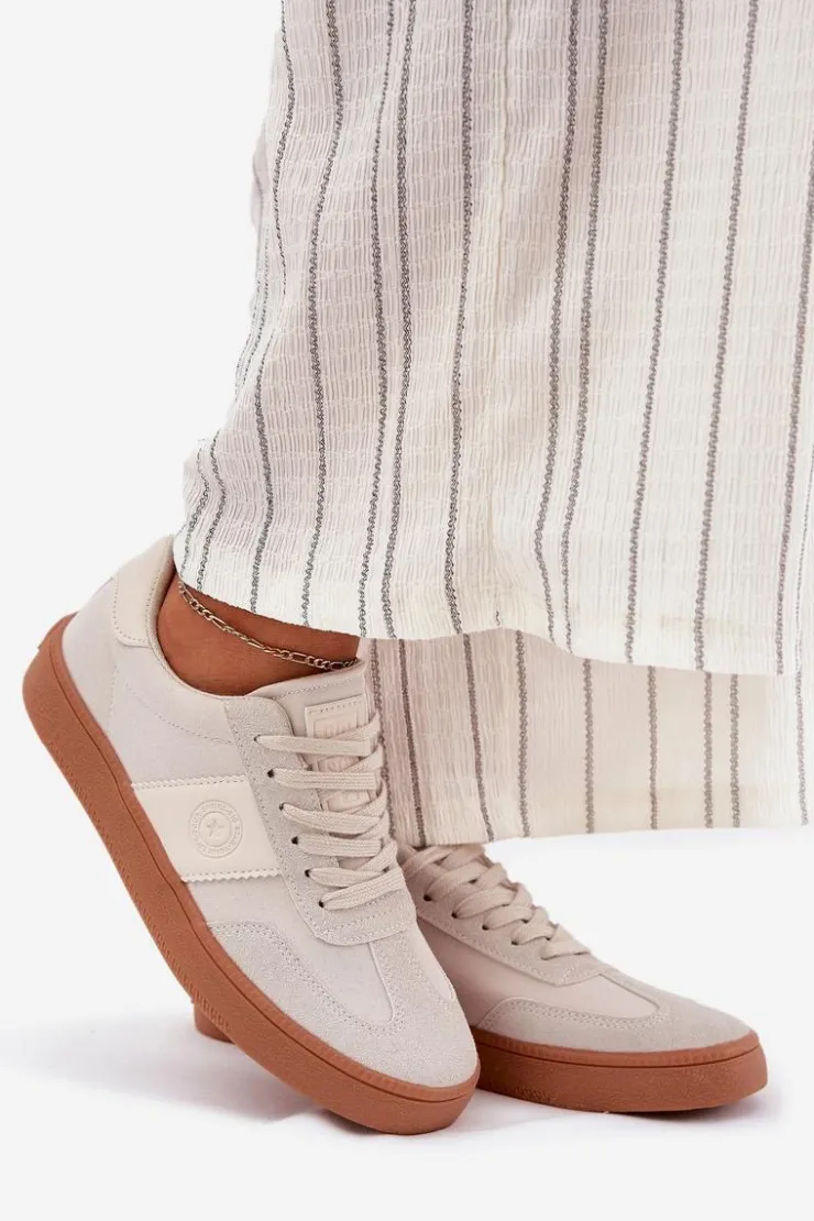 Big Star Shoes Buty Sportowe Big Star|Sneakersy Damskie*Sneakersy Damskie Big Star RR274806 Beżowe