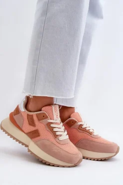 Big Star Shoes Buty Sportowe Big Star|Sneakersy Damskie*Sneakersy Damskie Big Star NN274976 Pomarańczowe