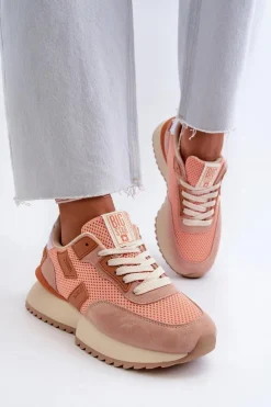 Big Star Shoes Buty Sportowe Big Star|Sneakersy Damskie*Sneakersy Damskie Big Star NN274976 Pomarańczowe