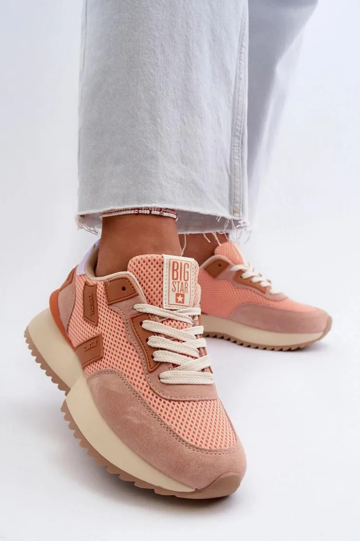 Big Star Shoes Buty Sportowe Big Star|Sneakersy Damskie*Sneakersy Damskie Big Star NN274976 Pomarańczowe