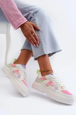 Discount Big Star Shoes Sneakersy Damskie Big Star NN274359 Memory Foam System Multikolor Wielokolorowy