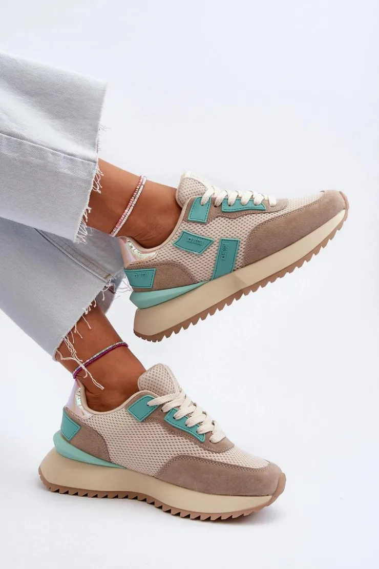 Damskie Big Star Shoes Sneakersy Damskie Big Star NN274973 Beżowe