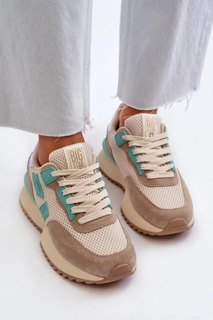 Damskie Big Star Shoes Sneakersy Damskie Big Star NN274973 Beżowe