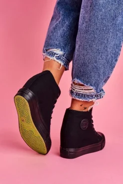 Damskie Big Star Shoes Sneakersy Damskie Big Star Czarne FF274A191