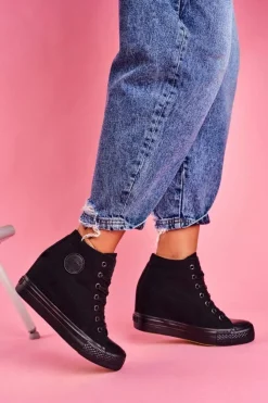 Damskie Big Star Shoes Sneakersy Damskie Big Star Czarne FF274A191