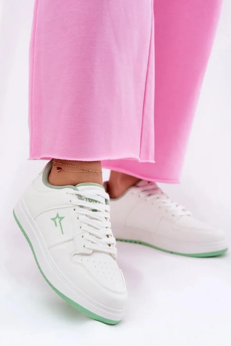 Damskie Big Star Shoes Sneakersy Damskie Big Star RR274A246 HI-POLY SYSTEM Białe