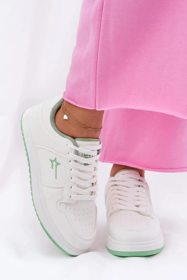 Damskie Big Star Shoes Sneakersy Damskie Big Star RR274A246 HI-POLY SYSTEM Białe