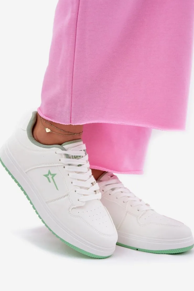 Damskie Big Star Shoes Sneakersy Damskie Big Star RR274A246 HI-POLY SYSTEM Białe