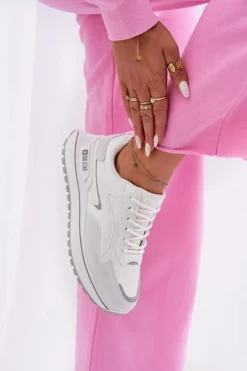 Big Star Shoes Buty Sportowe Big Star|Sneakersy Damskie*Sneakersy Damskie Big Star RR274A213 HI-POLY SYSTEM Białe Biały