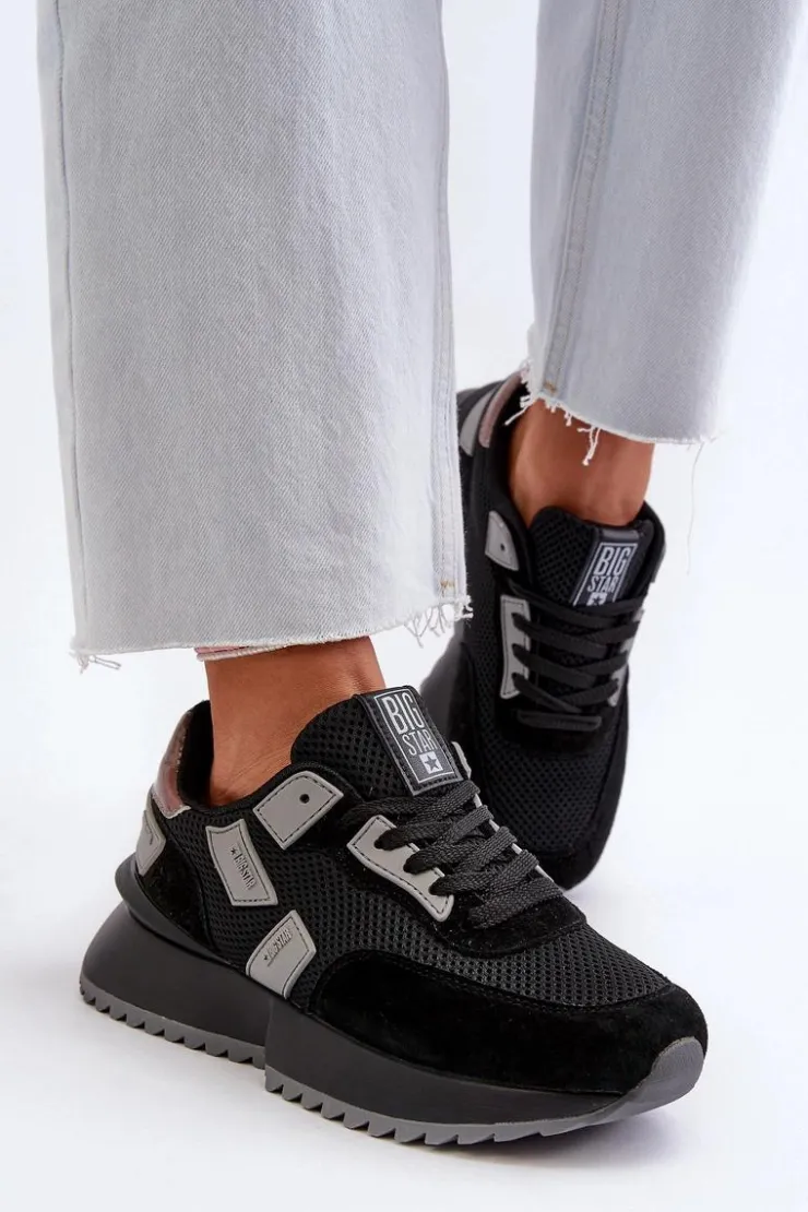 Big Star Shoes Buty Sportowe Big Star|Sneakersy Damskie*Sneakersy Damskie Big Star NN274975 Czarne