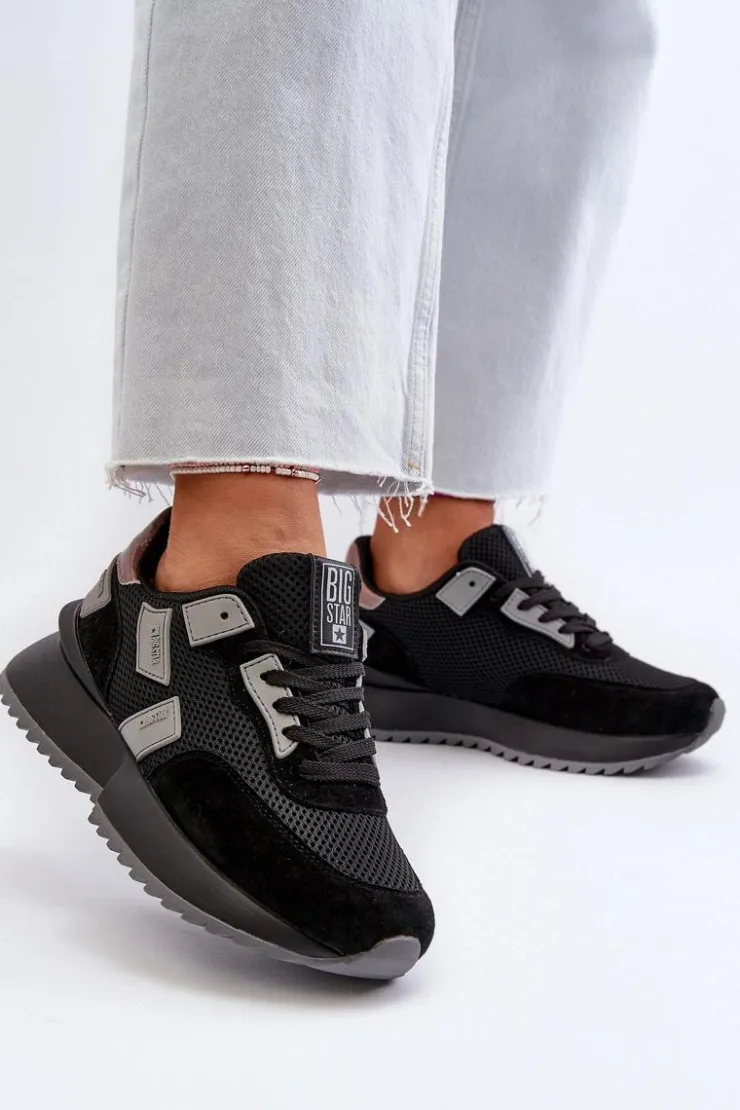 Big Star Shoes Buty Sportowe Big Star|Sneakersy Damskie*Sneakersy Damskie Big Star NN274975 Czarne