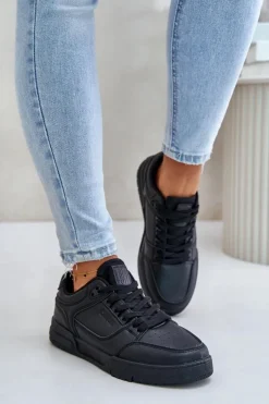 Outlet Big Star Shoes Sneakersy Damskie Big Star OO274A551 Hi-Poly System Czarne Czarny