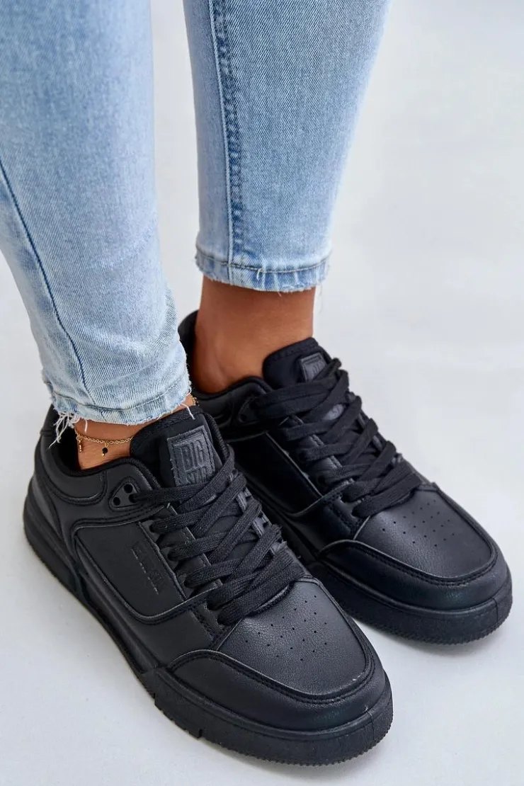 Outlet Big Star Shoes Sneakersy Damskie Big Star OO274A551 Hi-Poly System Czarne Czarny