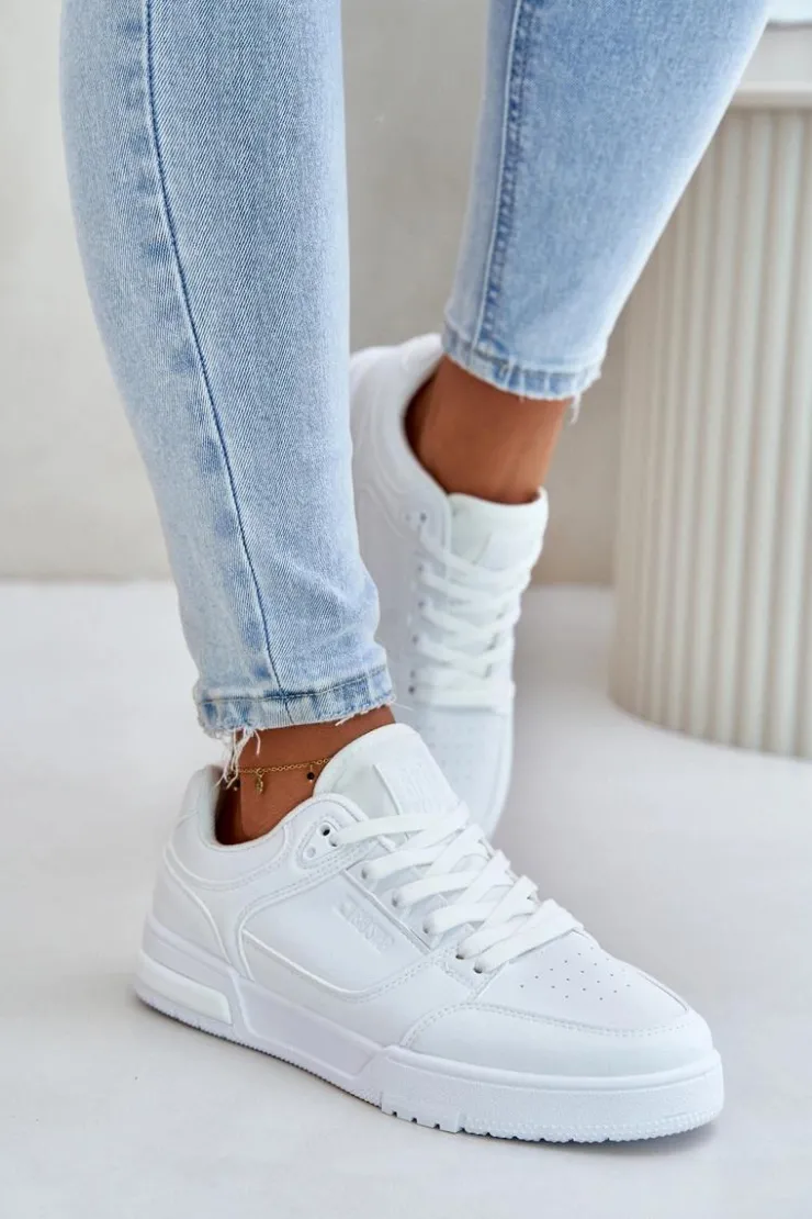 Big Star Shoes Buty Sportowe Na Platformie|Buty Sportowe Big Star*Sneakersy Damskie Big Star OO274A549 Hi-Poly System Białe Biały