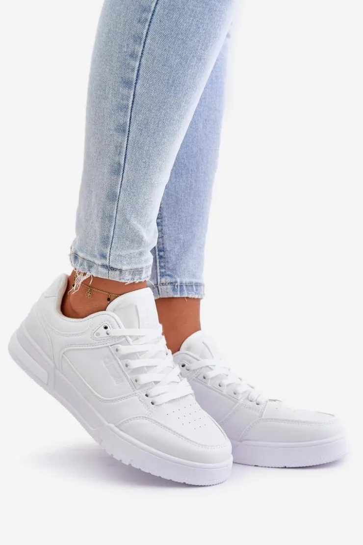 Big Star Shoes Buty Sportowe Na Platformie|Buty Sportowe Big Star*Sneakersy Damskie Big Star OO274A549 Hi-Poly System Białe Biały