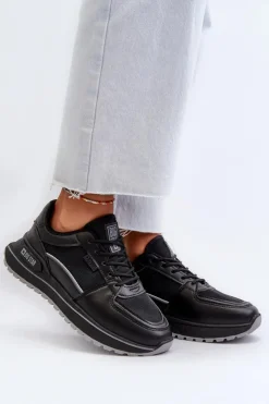 Damskie Big Star Shoes Sneakersy Damskie Big Star NN274A090 Czarne