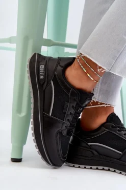 Damskie Big Star Shoes Sneakersy Damskie Big Star NN274A090 Czarne