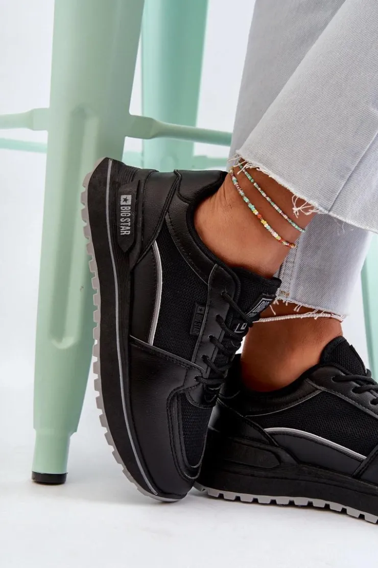 Damskie Big Star Shoes Sneakersy Damskie Big Star NN274A090 Czarne