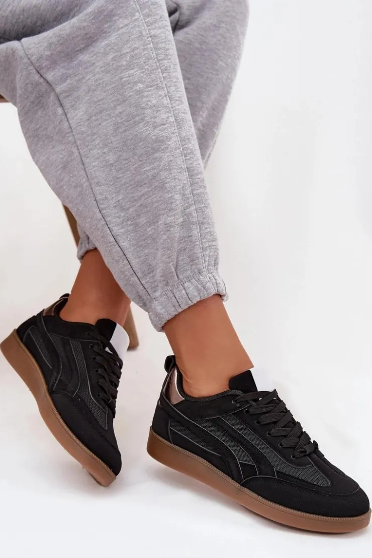 Boto Sneakersy Damskie*Sneakersy Damskie Czarne Hanelor Czarny