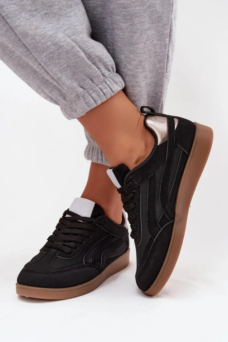 Boto Sneakersy Damskie*Sneakersy Damskie Czarne Hanelor Czarny