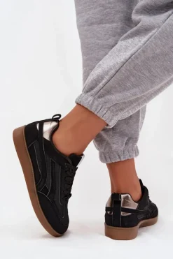 Boto Sneakersy Damskie*Sneakersy Damskie Czarne Hanelor Czarny