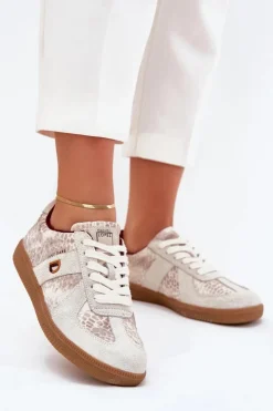 Damskie Daniel Lopez Just Dare Sneakersy Damskie SS2D4032 Zwierzęcy Wzór Beżowe
