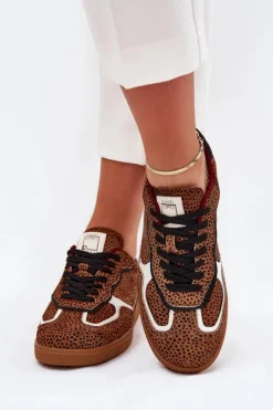 Sale Daniel Lopez Just Dare Sneakersy Damskie SS2D4016 Camel Brązowy