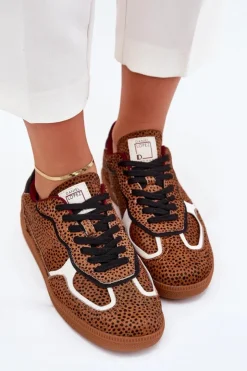 Sale Daniel Lopez Just Dare Sneakersy Damskie SS2D4016 Camel Brązowy