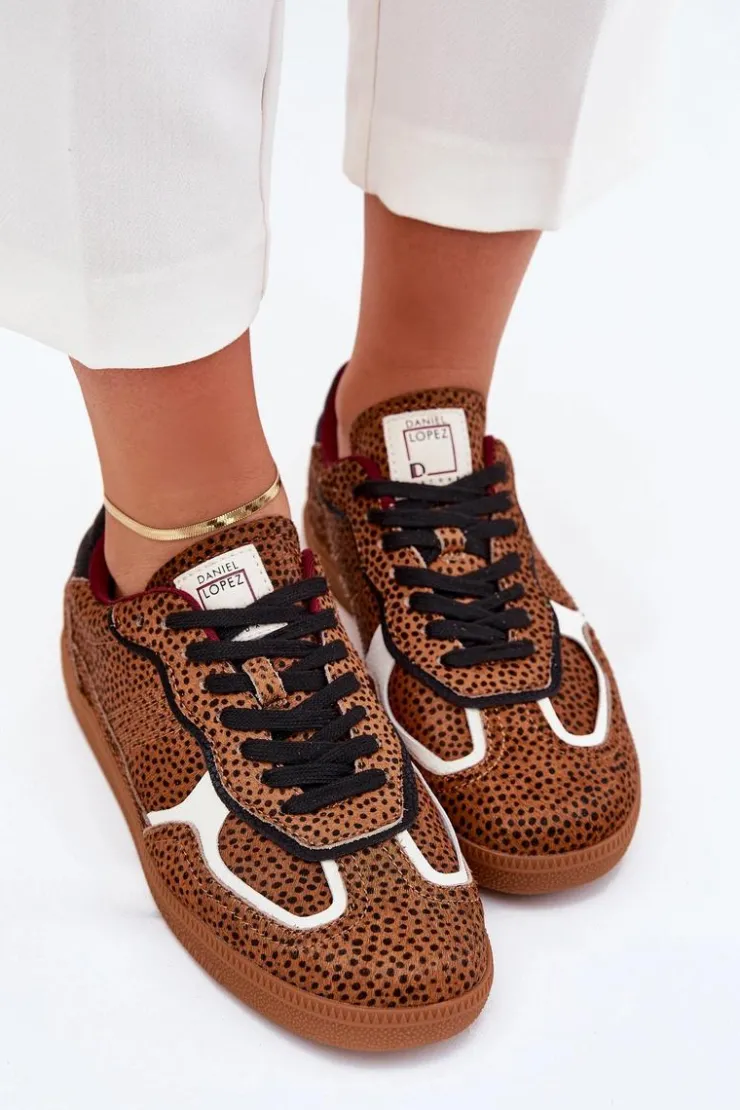 Sale Daniel Lopez Just Dare Sneakersy Damskie SS2D4016 Camel Brązowy