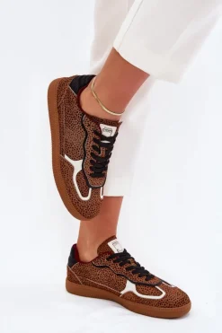 Sale Daniel Lopez Just Dare Sneakersy Damskie SS2D4016 Camel Brązowy