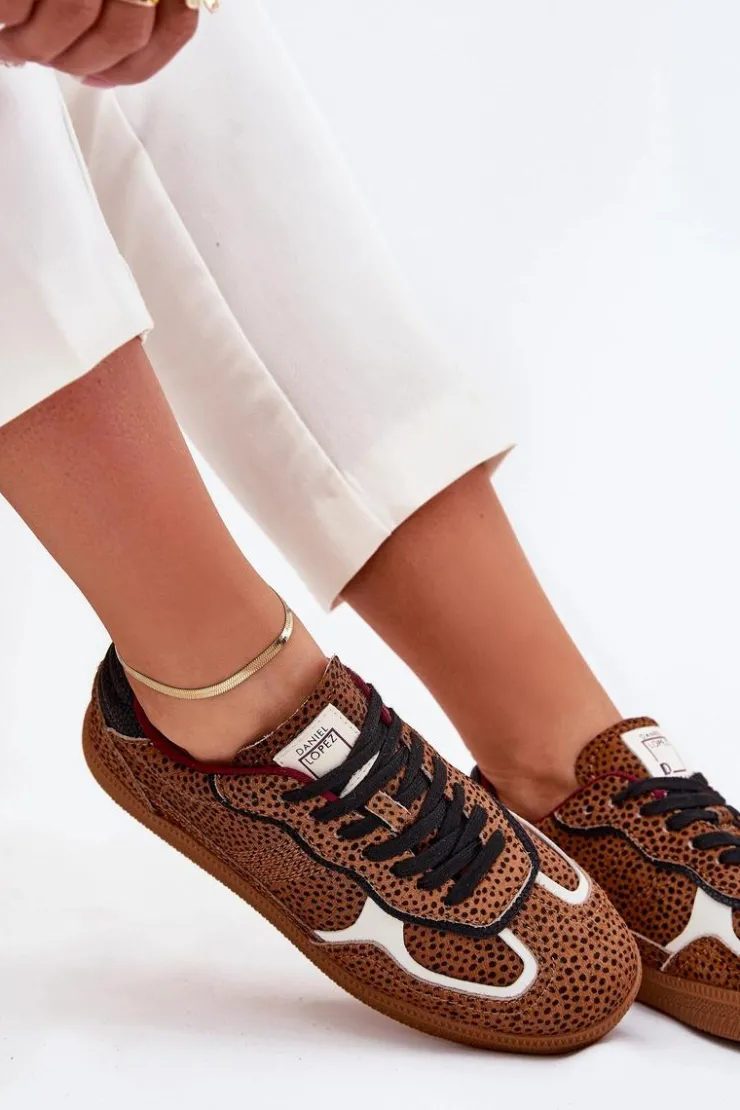 Sale Daniel Lopez Just Dare Sneakersy Damskie SS2D4016 Camel Brązowy